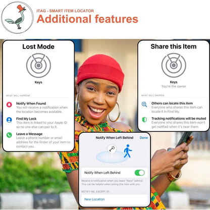 iTag item locator additional features