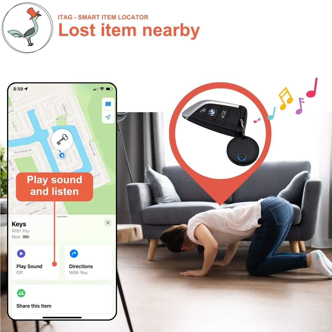 iTag item locator instructions how to find your item close by
