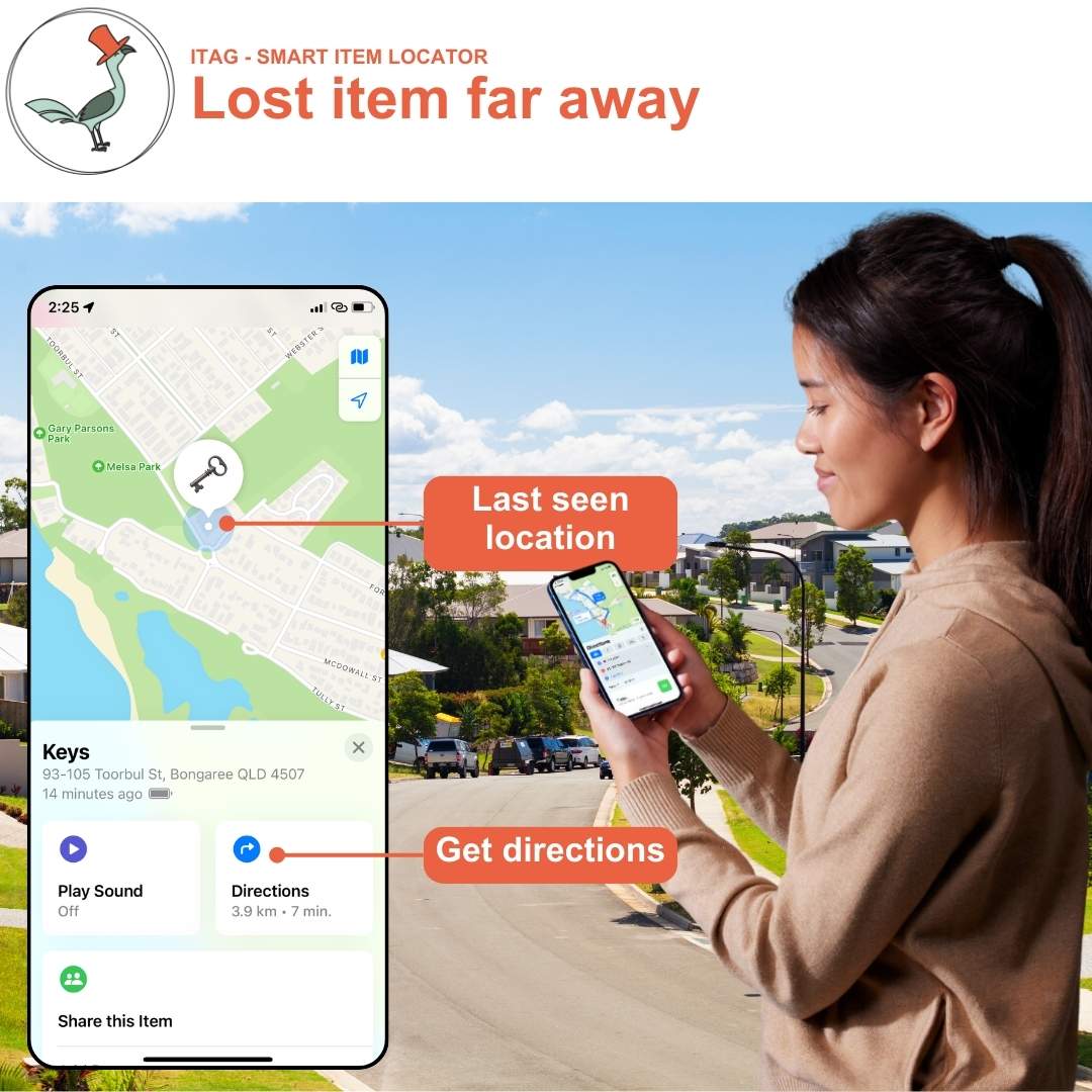 iTag item locator instructions how to find your item far away