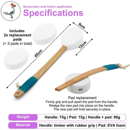 lotion and sunscreen applicator specifications