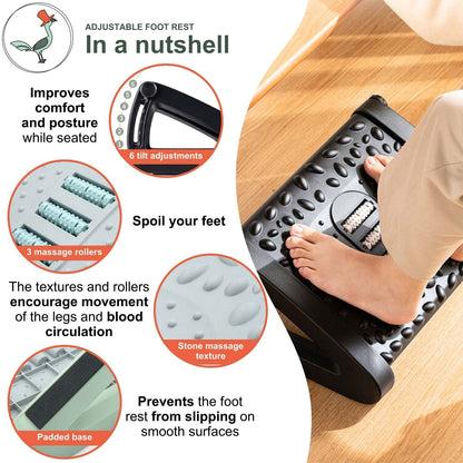 detailed view of the adjustable foot rest