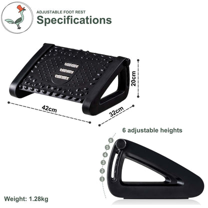 specifications of the adjustable foot rest