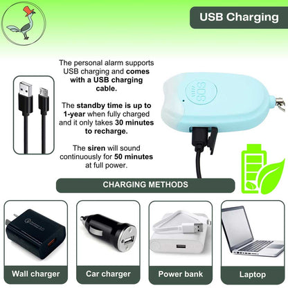 personal mini alarm - usb charging