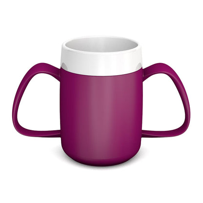 two handled plastic mug beaker with optional lid blackberry