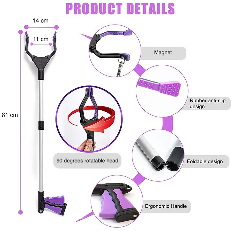 reacher grabber with functions outlined