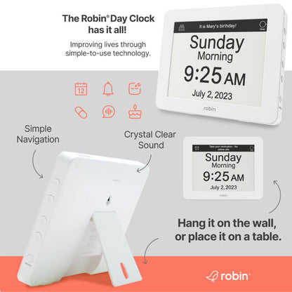 Overview of the Robin dementia clock and functionalities