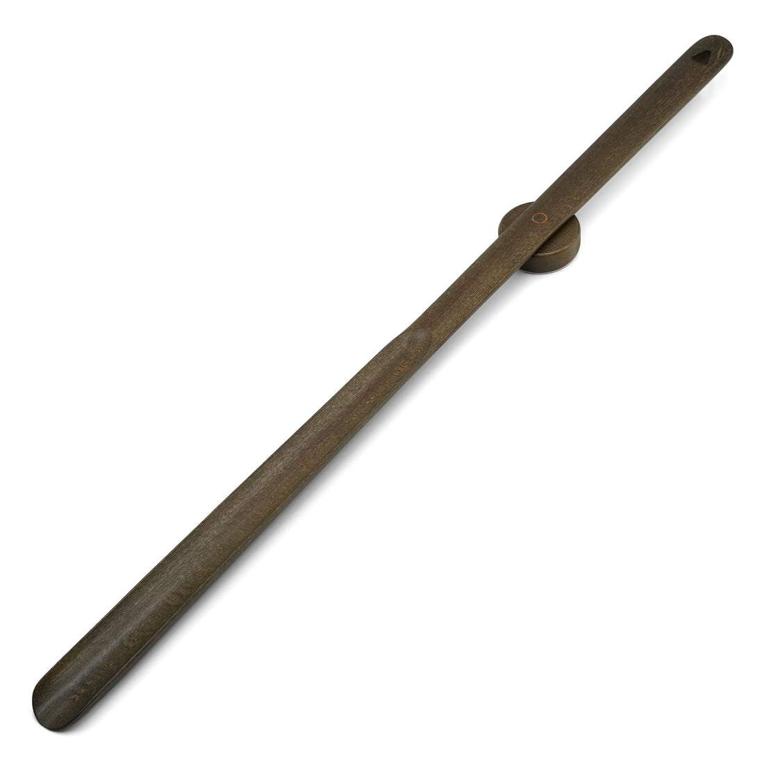 long wooden shoe horn with magnetic adhesive or screw hook