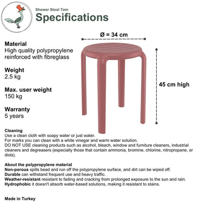 Shower stool Tom specifications