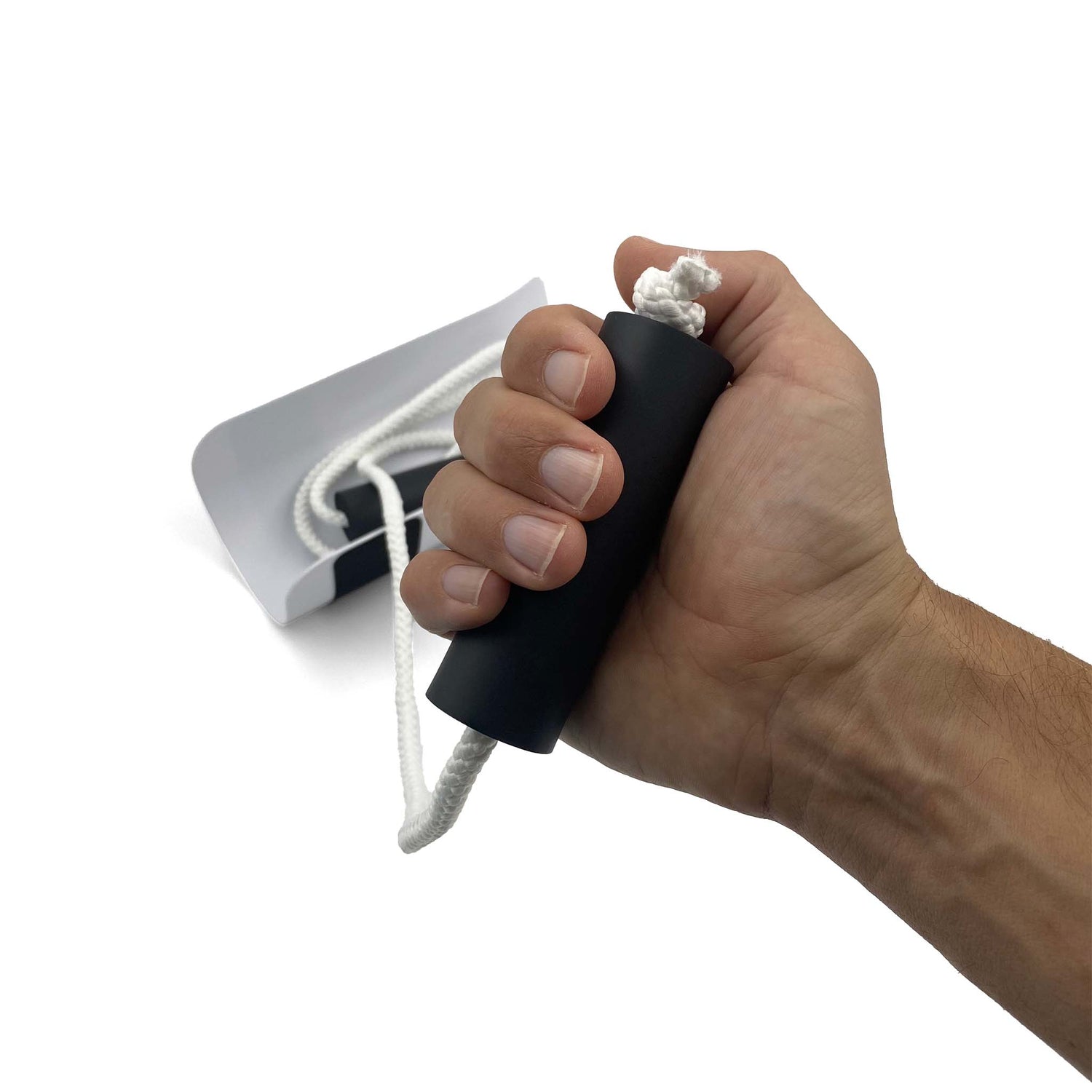 compression stocking aid handle held in hand