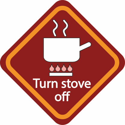 stove reminder sign