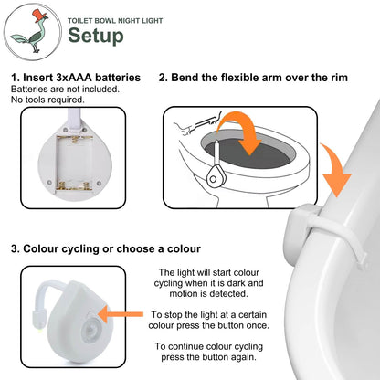 setup guide of toilet bowl light 