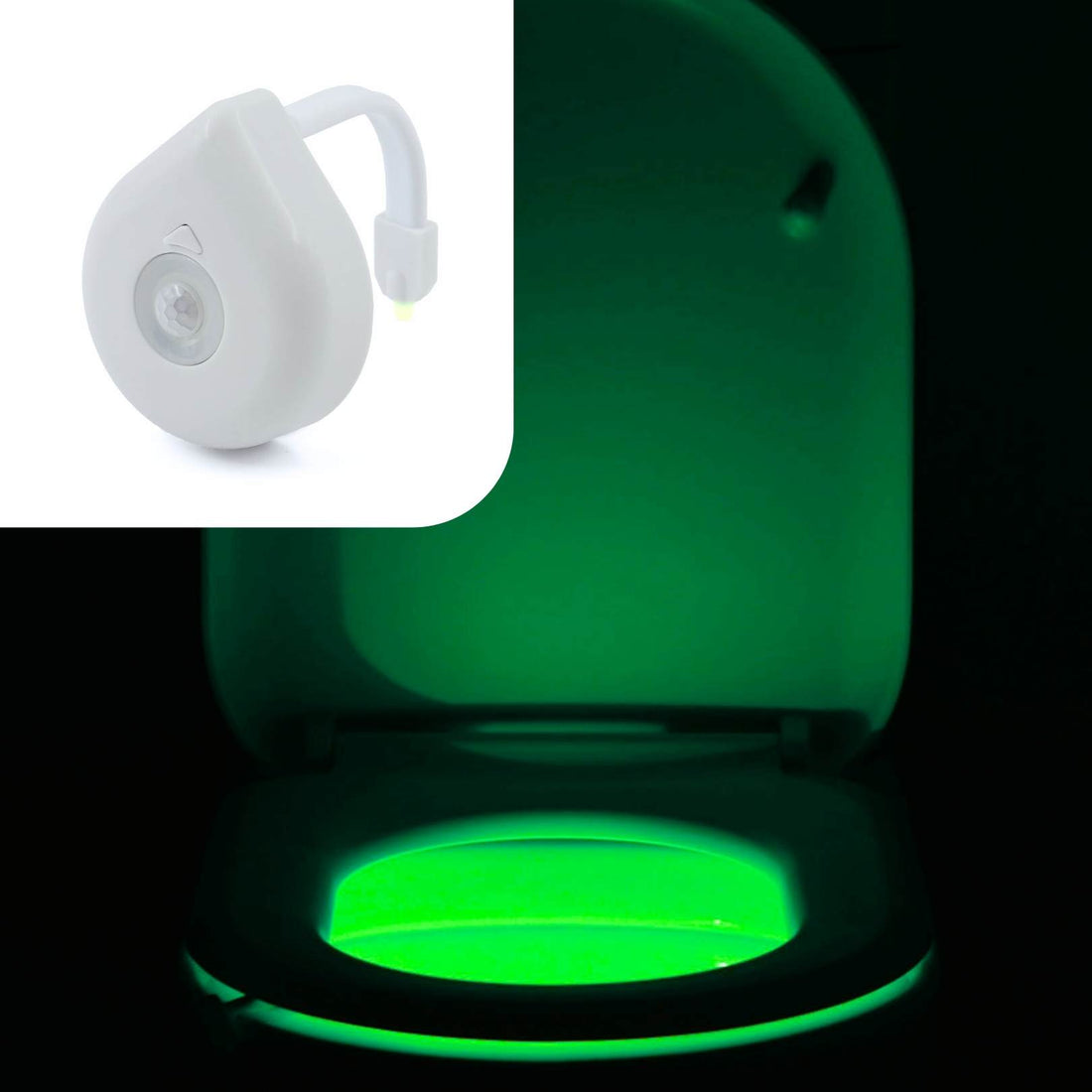toilet bowl night light with green light