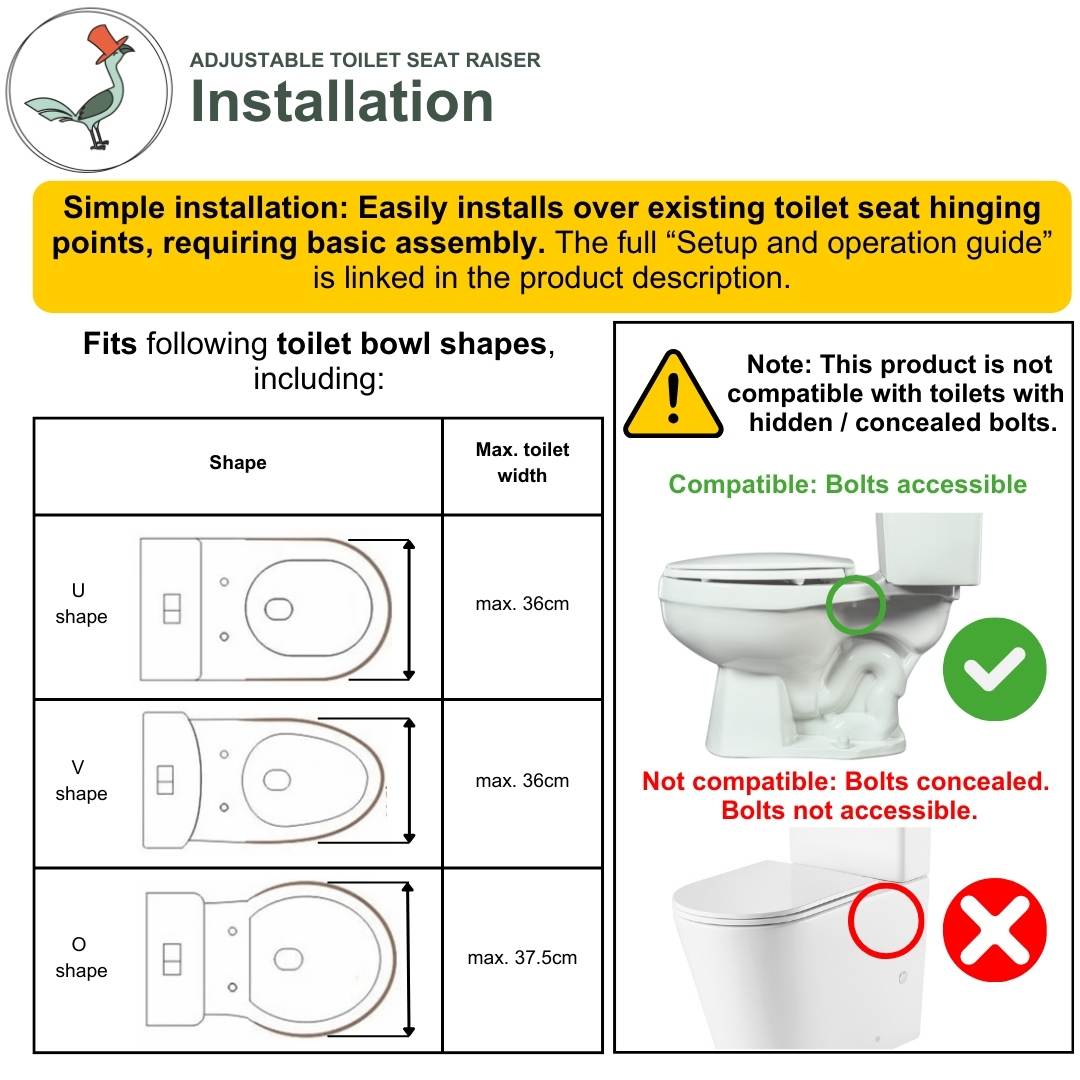 toilet seat raiser installation information