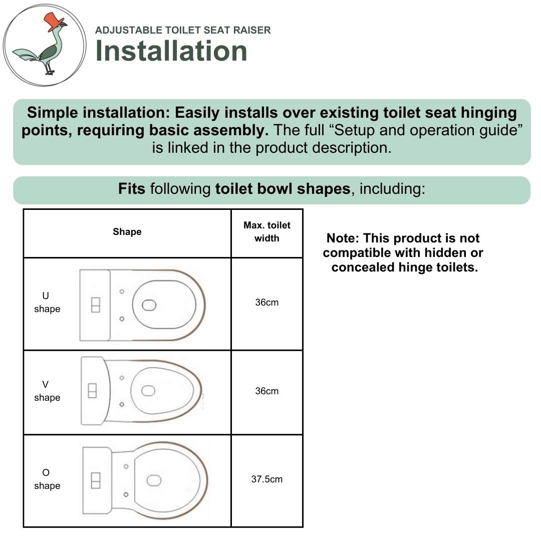 toilet seat raiser installation information