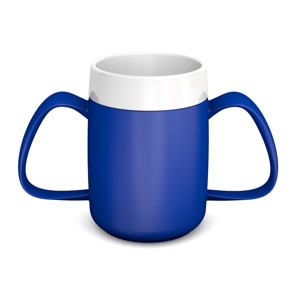 two-handled mug blue