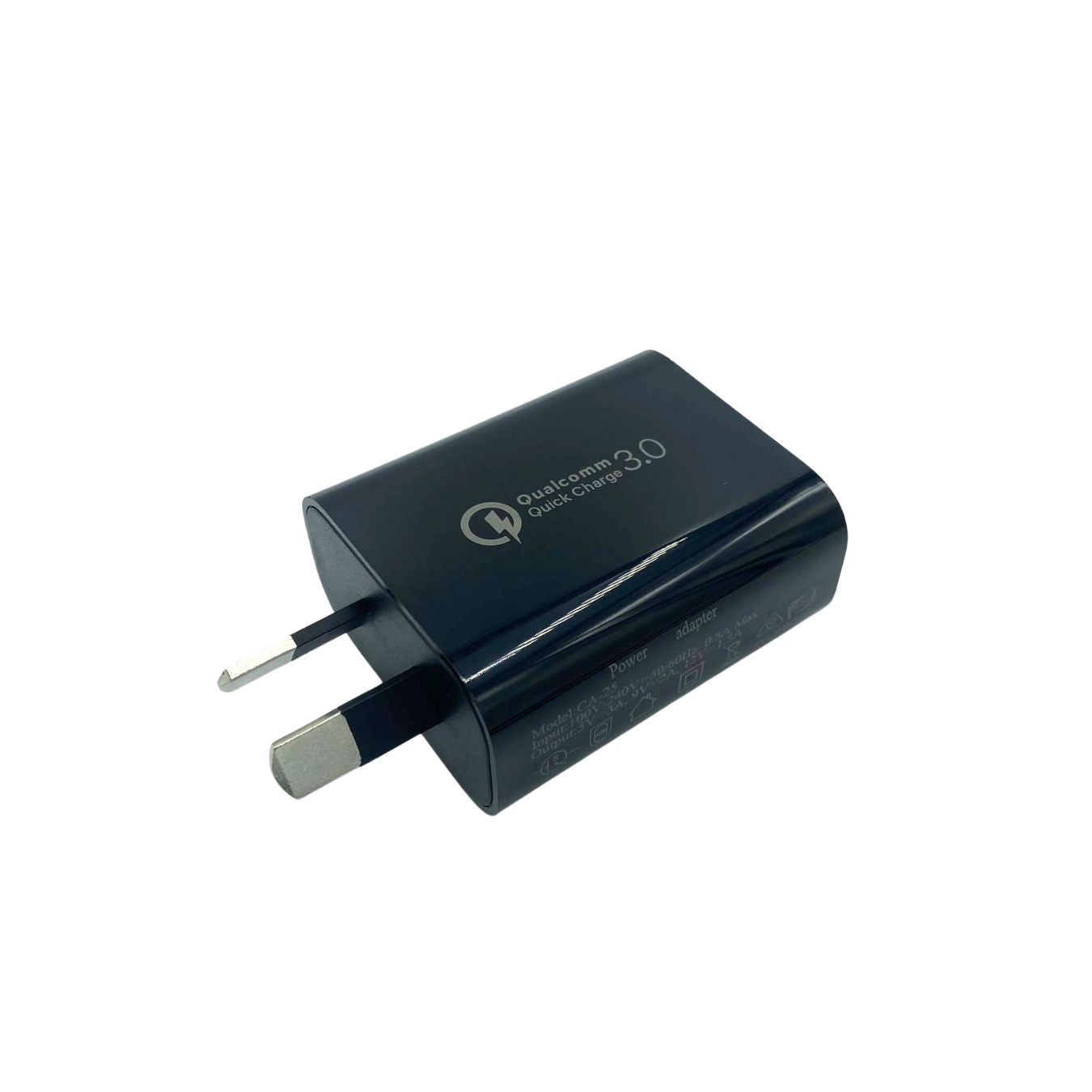 black USB charger with AU plug