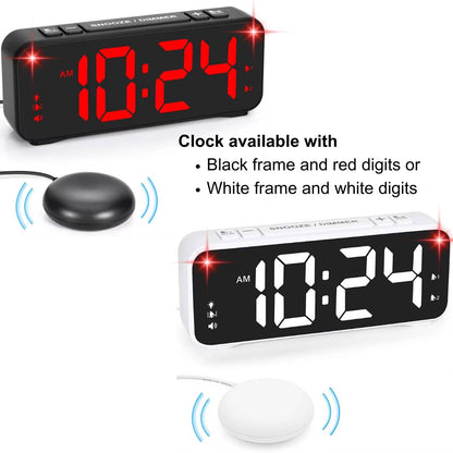 shaker alarm clock in white and black options