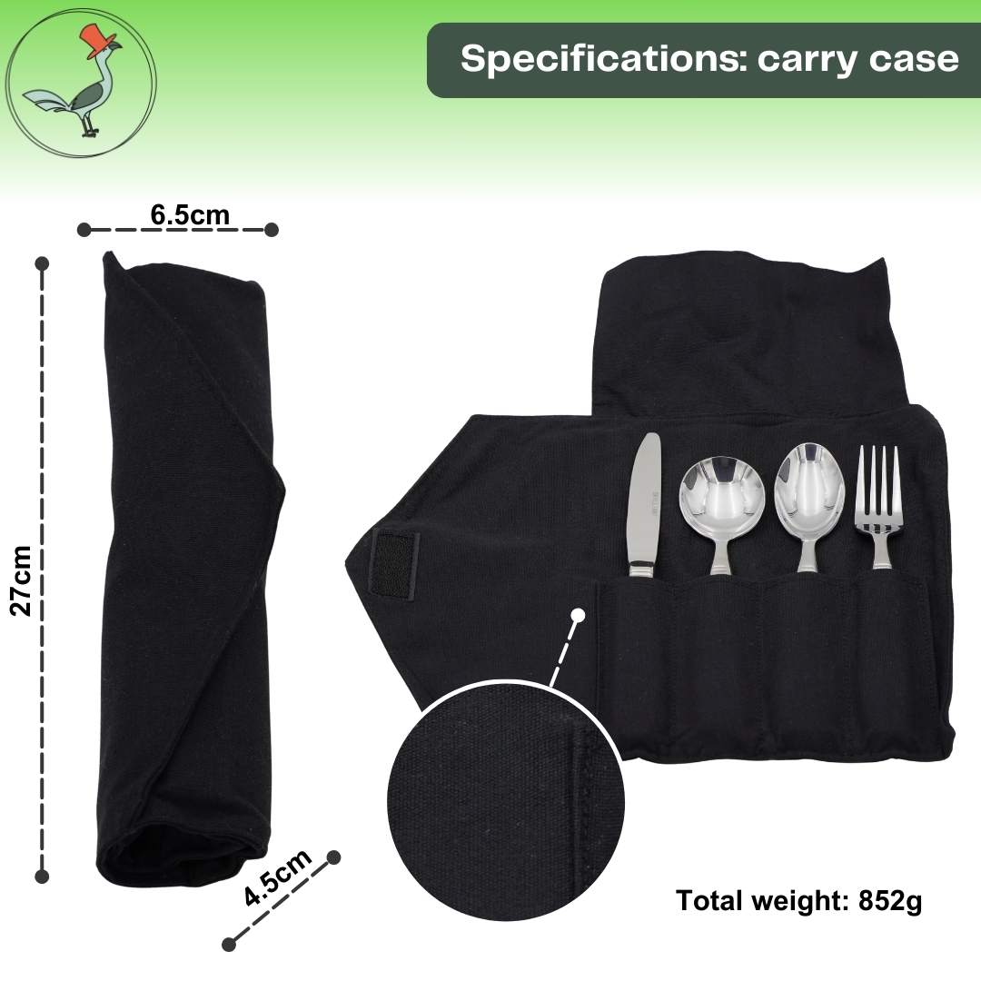 weighted cutlery set specifications carry case