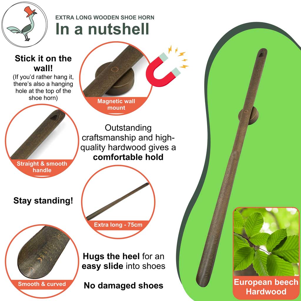 Long shoe horns Australia Extra long wooden shoe horns 75cm The